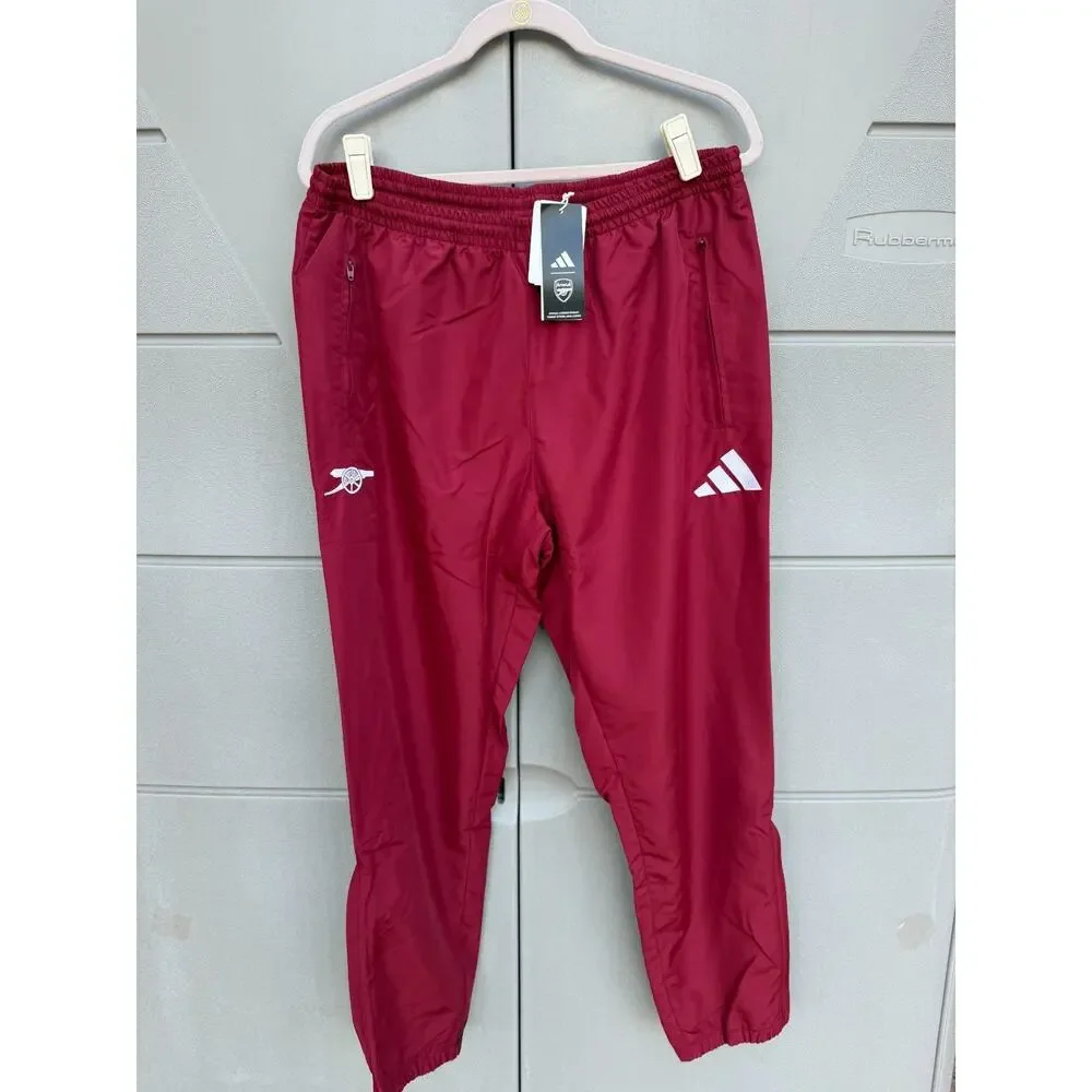 NWT adidas Arsenal FC Stadium Track Pants Sz L Burgundy Soccer Football KG5106